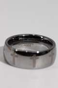 8mm Tungsten Carbide Wedding Band w/Laser Engraved Crosses Size 8