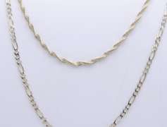 Group Lot of 2 Vintage 925 Sterling Silver Chains