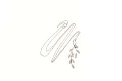 14K White Gold 0.28 Ctw Diamond Encrusted Leaf Branch Vine Necklace