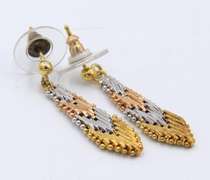 Set of Vintage Italian 925 Sterling Silver Chevron Necklace with Matching Bracelet and Dangle Earrings