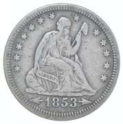 1853 Seated Liberty Quarter - Date Arrows & Rays