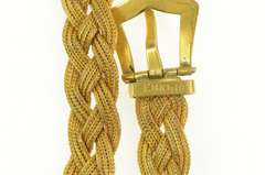 14K Yellow Gold Gold Filled Victorian Braided Link Buckle Bracelet