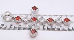 Vintage 925 Sterling Silver Large Cubic Zirconia Pendant
