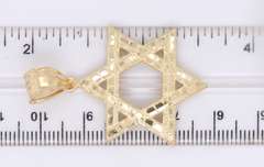 Wonderful Yellow Gold Diamond Cut Star of David Pendant
