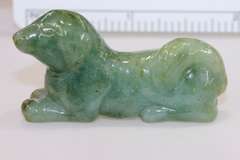 Friendly Natural Jadeite Dog Carving