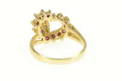 14K Yellow Gold Ruby Diamond Accent Heart Love Symbol Ring