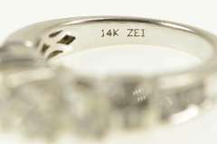 14K White Gold 2.46 Ctw Three Diamond Classic Engagement Ring
