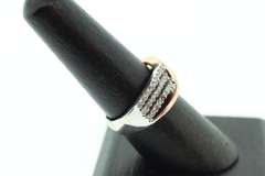 LADIES WHITE AND ROSE GOLD DIAMOND RING
