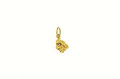 22K Yellow Gold Natural Cluster Textured Abstract Nugget Charm/Pendant