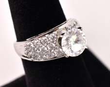 Frosty CZ Ring in 14K White Gold