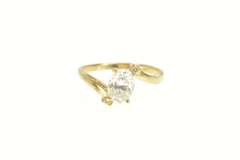14K Yellow Gold Oval Three Stone Accent Travel Engagement Ring
