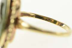 10K Yellow Gold Serpentine Diamond Accent Retro Statement Ring