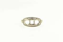 14K Yellow Gold Art Deco Filigree Engagement Setting Ring