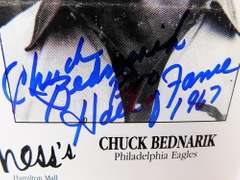 Chuck Bednarik HOF 1967 Autographed Print
