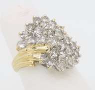 2.00CTW Diamond Bypass Cluster Ring