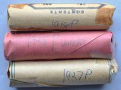 3 Circulated Lincoln Rolls 1919 1926 & 1927