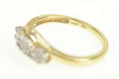 10K Yellow Gold Diamond Flower Cluster Bypass Promise Ring