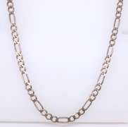 Vintage 925 Sterling Silver Signed Figaro Chain Neckalce