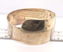 Vintage Sterling Silver Wide Cuff Bangle