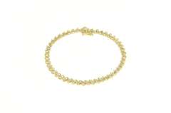 10K Yellow Gold 1.50 Ctw Diamond Wavy Link Classic Tennis Bracelet
