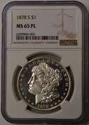 1878-S Morgan Silver Dollar NGC MS65 PL "Proof Like"