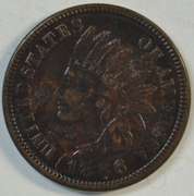 Glossy-brown XF 1886 Type 1 Indian Head Cent. Scarce