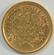 Lustrous nearly BU 1854 US Type One $1 Gold Piece. Nice