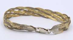 Set of Vintage Italian 925 Sterling Silver Braided Necklace with Matching Bracelet
