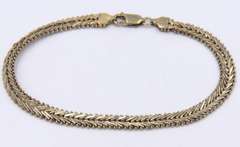 Set of Vintage Italian 925 Sterling Silver Braided Necklace with Bracelet