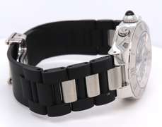 Cartier 21 Chronoscaph Quartz 32mm Black Rubber Strap Watch