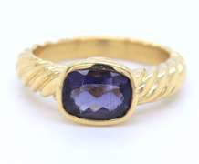 David Yurman 18kt Yellow Gold Iolite Ring