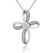 Created White Opal & Diamond Accent Pendant