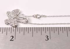 Dazzling Diamond Butterfly Pendant Necklace in White Gold