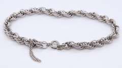 Vintage 925 Sterling Silver Rope Chain Bracelet