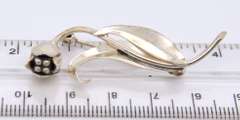 Vintage 925 Sterling Silver Flower Brooch