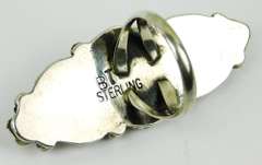 Elaborate Signed Navajo Sterling Mother of Pearl Ring, 6.5
