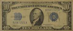 Series 1934C $10 Silver Certificate, Circulated.