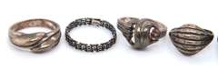 Group Lot of 5 Vintage 925 Sterling Silver Rings