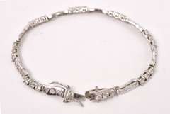 Sterling Silver Mom Bracelet with CZ's