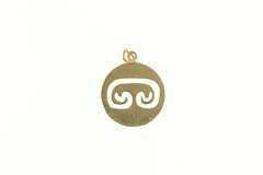 14K Yellow Gold C Name Letter Initial Scroll Swirl Charm/Pendant