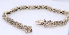 Vintage 925 Sterling Silver Signed Cubic Zirconia Bracelet