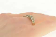 14K White Gold 0.25 Ctw 1940's Diamond Ornate Scroll Band Ring