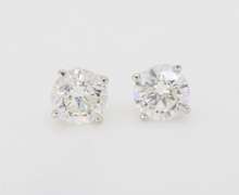 Certified Diamond Stud Earrings in 18k White Gold