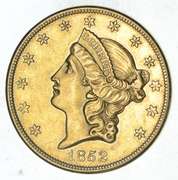 1852-O $20.00 Liberty Head Gold Double Eagle - Near Uncirculated