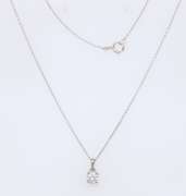 Dazzling White Gold Diamond Solitaire Pendant on Chain