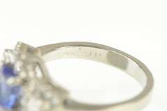 Platinum 1.55 Ctw Tanzanite Diamond Halo Engagement Ring