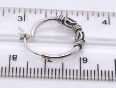 Group Lot of 2 Vintage 925 Sterling Silver Hoop Earrings