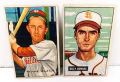 2 Bowman 1951-1952 Baseball Cards