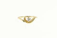 14K Yellow Gold 0.15 Ct Diamond Solitaire Bypass Engagement Ring
