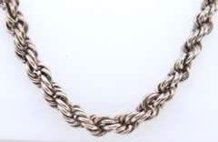 Vintage925 Sterling Silver Rope Chain Necklace